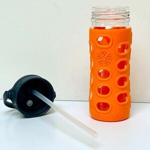 Lifefactory 12oz Classic Bottle with Pivot Straw Cap, Orange